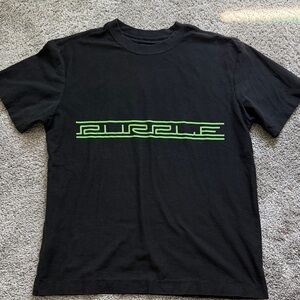 Black Graphic Tee with Green Design